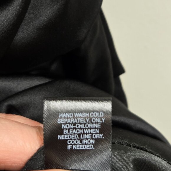 Vintage Express Y2K Women's sz 2 Black Ruched Bodycon Silk Cocktail Dress Sleeve - Picture 7 of 15